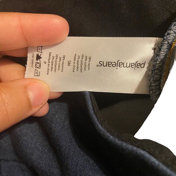 Pajama Jeans Womens Size Small Pull On‎ Elastic Waist Blue Dark Wash Slim Skinny - Picture 3 of 8